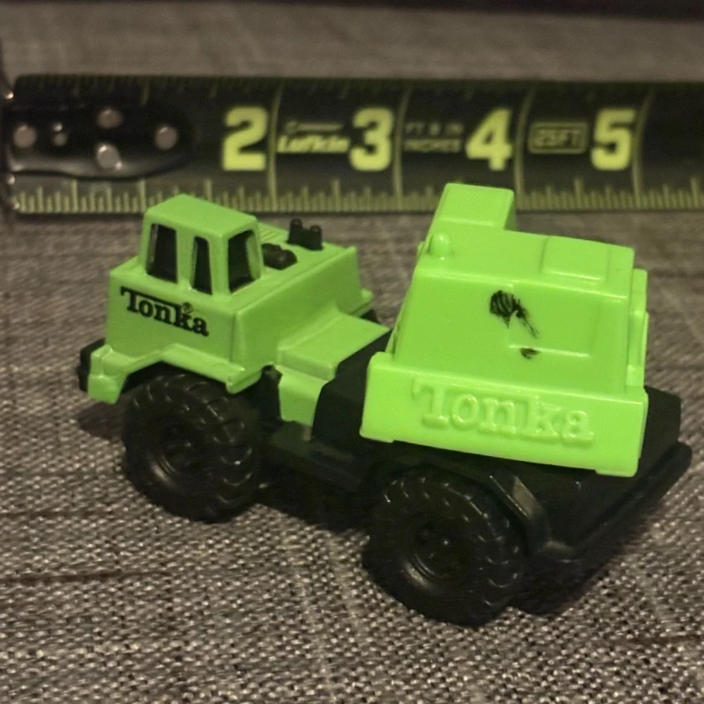 Vintage Tonka Green and Yellow Construction Set Manufacture Diecast Trucks Lot 2